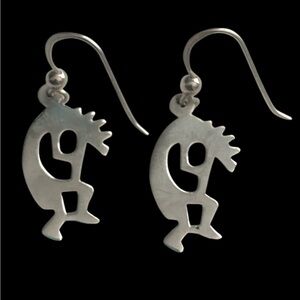 KOKOPELLI Sterling Silver Dangling Earrings